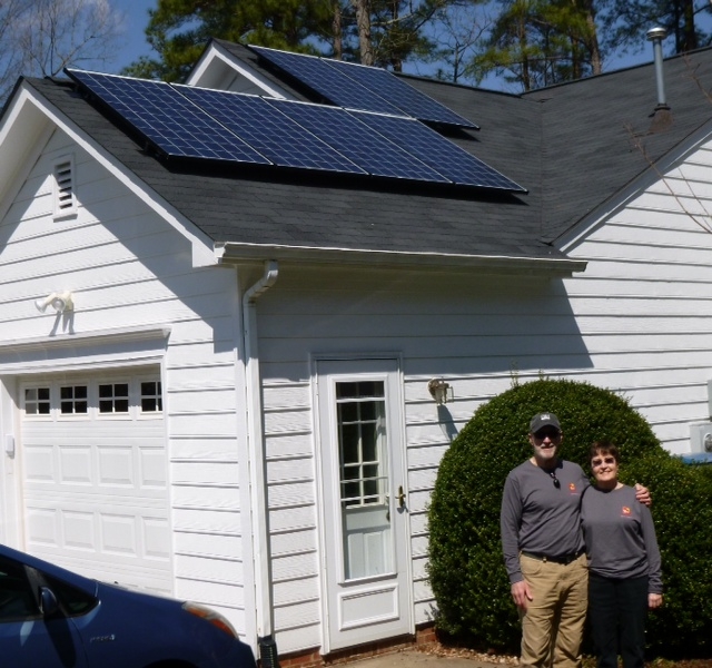 The first Solarize Durham system was installed in March: 3 kilowatts at George and Linda Thompson's house.