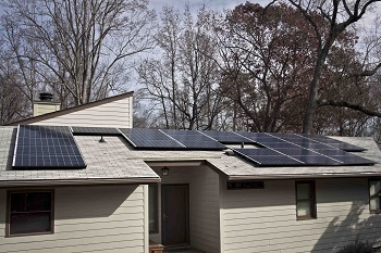 This 4 kW system was installed at the home of Catherine Bollinger and Tom Scheitlin through Solarize Chatham. Read more here. (Photo by Tom Scheitlin)