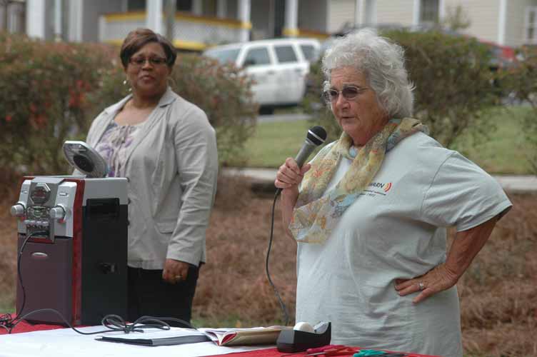 Selina with Bobi Gallagher, RePowering Durham volunteer and originator of the idea to put solar on a DCLT rental building